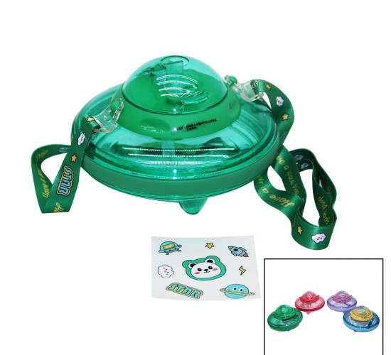 YOUXIA YX-9007 CLKN-2038 ( UFO MODELİ ) RENKLİ MİKA KRİSTAL SULUK MATARA PİPETLİ & TAŞIMA ASKILI 550ML*40                     qwe012