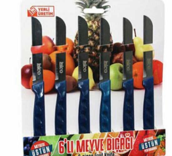 İBİCO MY01 ( 6PCS ) DİŞLİ MEYVE BIÇAK TAKIM  ( RENKLİ )*20X6