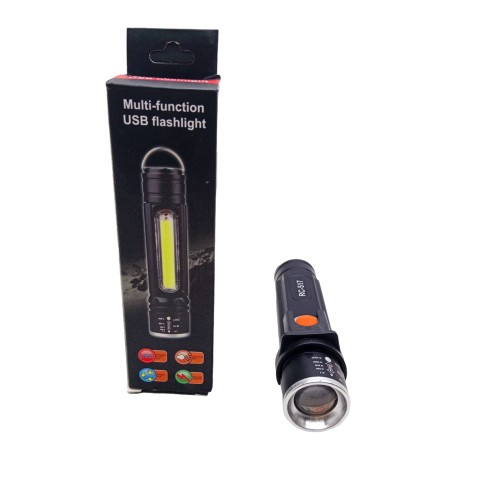 RANCHİ MULTİ-FUNCTİON RC-517 ZOOMLU USB ŞARJLI EL FENERİ METAL KASA*240