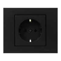 ATOM ( SİYAH ) TOPRAKLI PRİZ*12X10