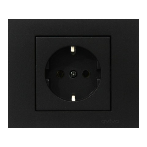 ATOM ( SİYAH ) TOPRAKLI PRİZ*12X10