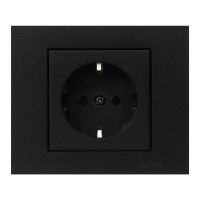 ATOM ( SİYAH ) TOPRAKLI PRİZ*12X10