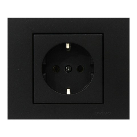 ATOM ( SİYAH ) TOPRAKLI PRİZ*12X10