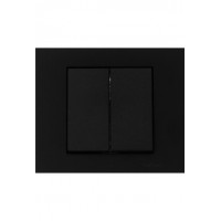 ATOM ( SİYAH ) KOMİTATÖRLÜ 2Lİ ANAHTAR PRİZ*12X10