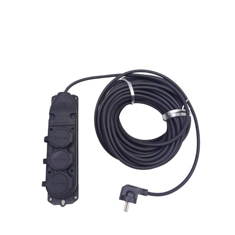 VEETRİN S-31520-3 ( 3LÜ ) ( 20MT ) ( KAUÇUK PRİZ ) UZATMA KABLOSU ( 3X1.5 CCA KABLO ) ( ŞEFFAF PENCERELİ BEZ ÇANTA ) ( KAUCUK )*6