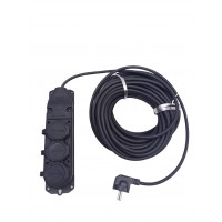 VEETRİN S-31520-3 ( 3LÜ ) ( 20MT ) ( KAUÇUK PRİZ ) UZATMA KABLOSU ( 3X1.5 CCA KABLO ) ( ŞEFFAF PENCERELİ BEZ ÇANTA ) ( KAUCUK )*6