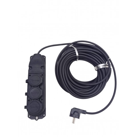 VEETRİN S-31520-3 ( 3LÜ ) ( 20MT ) ( KAUÇUK PRİZ ) UZATMA KABLOSU ( 3X1.5 CCA KABLO ) ( ŞEFFAF PENCERELİ BEZ ÇANTA ) ( KAUCUK )*6