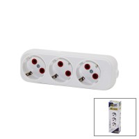 FETİH ELEKTRİK KOD-315-00 ( 3LÜ ) TOPRAKLI GRUP PRİZ KLEMENSLİ ( 16A - 250V )*25X8