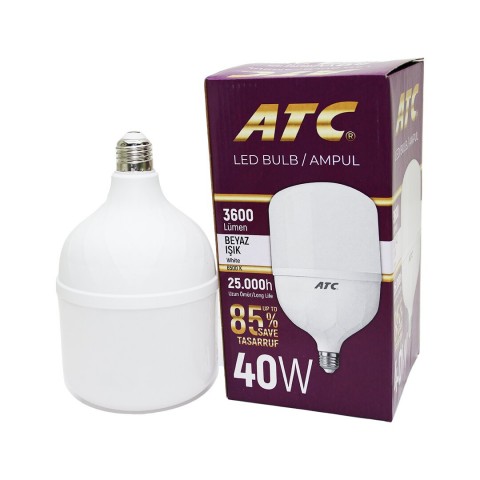 ATC-LW-( 40W ) TORCH LED BULB AMPUL ( BEYAZ & 6500K ) (E27) ( 3100 LÜMEN ) ( 25.000 SAAT ÖMÜR ) ( IŞIK AÇISI=240° ) ( IP40 )*50
