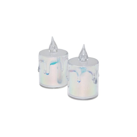 SMOKELESS CANDLES ENF-510 (ORTA BOY= ÇAP:3.5CM & Y: 4.2CM) (DAMLALI AKAN MUM MODELİ) (PİLLİ) LED MUM (MİKA KRİSTAL PLASTİK)*24X20