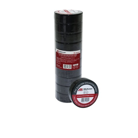 MUTLUSAN ( LÜX ) ( SİYAH ) PVC İZOLASYON ELEKTRİK BANTI ( 0.13X19X10YDS ) ( 9.14MM )*10X25