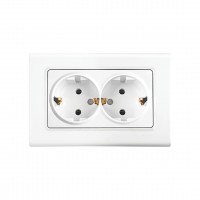 VİKO ( 9140 0056 ) LİNNERA S  2Lİ TOPRAKLI PRİZ ( BEYAZ ) ( ÇERÇEVELİ )*10X6