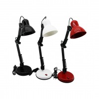 KRT NO-1159 ( METAL AKROBAT AYAKLI ) ELEKTRİKLİ MASA LAMBASI ( RENKLİ PLASTİK TABLA & KAFA )*12