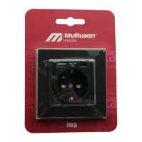 MUTLUSAN RİTA-2220 629 0284 ( BLİSTERLİ & KARTLI ) ( SİYAH & USB + TYPE-C ' Lİ TOPRAKLI PRİZ ) ÇERÇEVELİ*8X1