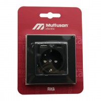 MUTLUSAN RİTA-2220 629 0284 ( BLİSTERLİ & KARTLI ) ( SİYAH & USB + TYPE-C ' Lİ TOPRAKLI PRİZ ) ÇERÇEVELİ*8X1