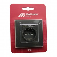 MUTLUSAN RİTA-2220 629 0295 ( BLİSTERLİ & KARTLI ) ( FÜME & USB + TYPE-C ' Lİ TOPRAKLI PRİZ ) ÇERÇEVELİ*8X1