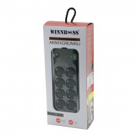 WINNBOSS-3422 TERMAL AKIM & KISA DEVRE KORUMALI (8Lİ PRİZ) (2+2 USB-TYPE-C) (2MT) (ANAHTARLI) UZATMA KABLO (16A & 4000W)*30