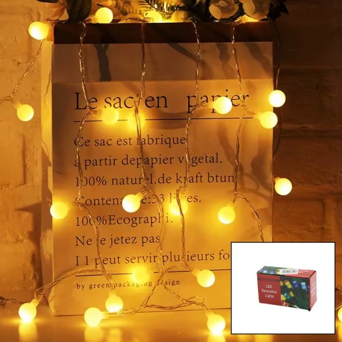 DECORATİVE LİGHTS LED SDR-127 ( GÜN IŞIK & TOP ) ( 3MT ) ( FİŞLİ ) ( EKLEMELİ ) PERİ LED & DEKOR LAMBA*100