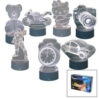 AVEC AV-333 3D MASA LAMBASI ( USB-TYPE-C ŞARJLI ) ( 3XAA PİL ) ( 3 FONKSİYONLU )( KARIŞIK DESEN )( 3W )*50