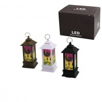 LED STORM LANTERN SDR-LM-013 ( KARE KUBBE ) ( PİLLİ ) RAMAZAN LED IŞIK ( MİX RENKLİ & PLASTİK )*12X20