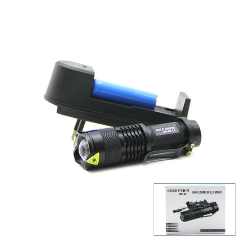 GOLD ORION OR-82 ( 2IN1 & KÜÇÜK ) ( ZOOMLU EL FENERİ & COB LED ) ( METAL KASA ) ( 9CM )*100