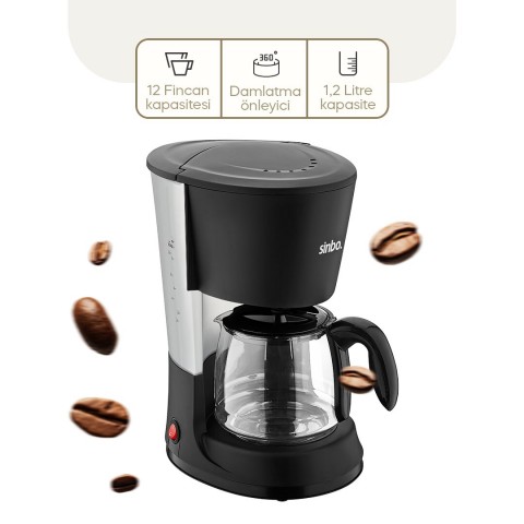 SİNBO SCM-2938 ( 2İN1 ) FİLTRE KAHVE & ÇAY DEMLEME MAKİNESİ ( 1.2LT CAM HAZNE & SU SEVİYE GÖSTERGE )*4
