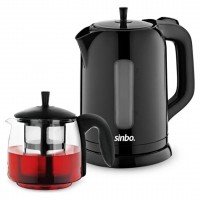 SİNBO STM-5840 ( ELEKTRİKLİ ) ( CAM DEMLİKLİ ) ( PLASTİK ) ÇAY SETİ ÇAYCI ( 1600W ) ( 1.7LT & 0.7LT )*4