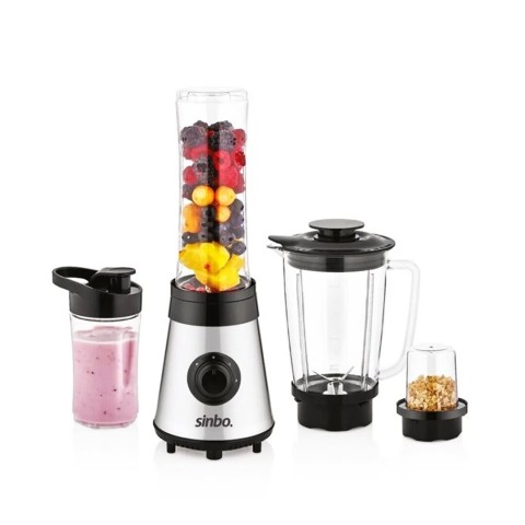 SİNBO SHB-3190 ( BUZ KIRICI & KAHVE ÖĞÜTÜCÜ ) ( HAZNE=800ML & 2 ŞİŞE=300-600ML) ÇOK AMAÇLI SMOOTHIE BLENDER 500W ( 2 KADEME)*4