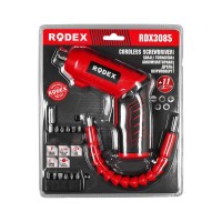 RODEX RDX-3085 ( 2IN1 KULLANIM=DÜZ & TABANCA) (ŞARJLI) TORNAVİDA (11PCS UÇ) (ULAŞILMASI ZOR ALANLAR APARATI)*20