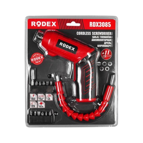 RODEX RDX-3085 ( 2IN1 KULLANIM=DÜZ & TABANCA) (ŞARJLI) TORNAVİDA (11PCS UÇ) (ULAŞILMASI ZOR ALANLAR APARATI)*20