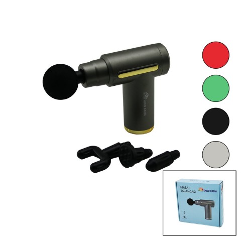 GOLD KAMA  (ŞARJLI) MASAJ ALETİ (TABANCA MODEL) (TOP & Y ŞEKİL & KALEM UÇ) (6 SEVİYE TİTREŞİM) (KAS MASAJI)*30