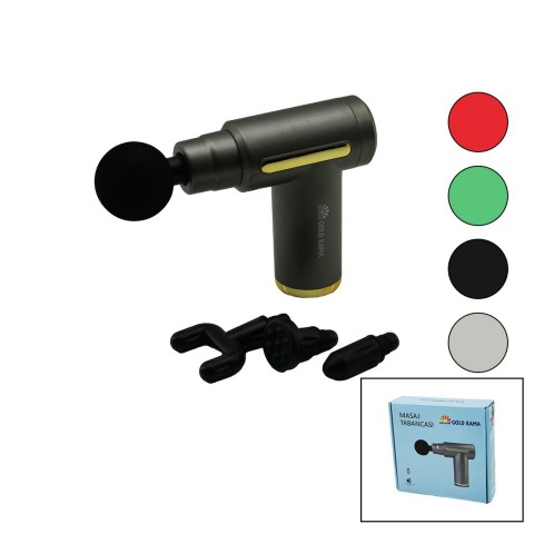 GOLD KAMA  (ŞARJLI) MASAJ ALETİ (TABANCA MODEL) (TOP & Y ŞEKİL & KALEM UÇ) (6 SEVİYE TİTREŞİM) (KAS MASAJI)*30