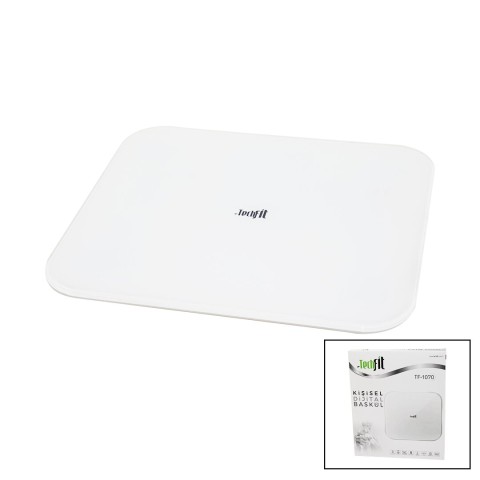 TECHFİT TF-1070 (GİZLİ EKRAN &SOFT BEYAZ CAM ZEMİN ) DİJİTAL BASKÜL TERAZİ TARTI (180KG) (SENSÖR &LED EKRAN &ODA℃)*10