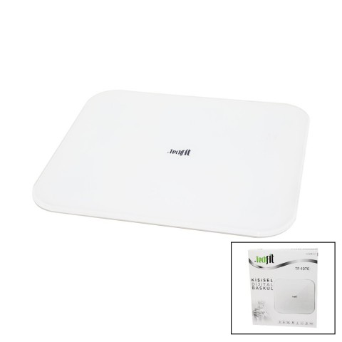 TECHFİT TF-1070 (GİZLİ EKRAN &SOFT BEYAZ CAM ZEMİN ) DİJİTAL BASKÜL TERAZİ TARTI (180KG) (SENSÖR &LED EKRAN &ODA℃)*10