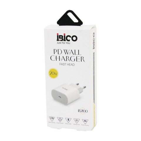 İBİCO İB-2100 ( TYPC-E ) ( BAŞLIK ) ( 20W ) ( HIZLI ) TELEFON ŞARJ BAŞLIK EV ( 5V=3.0A & 9.0V-2.22A )*5X20