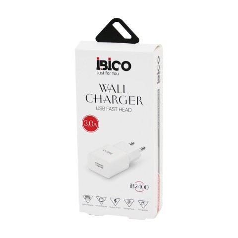 İBİCO İB-2400 ( USB ) ( BAŞLIK ) ( 3.0A ) ( HIZLI ) TELEFON ŞARJ BAŞLIK EV ( 5V=3.0A & 9-12V-1.5A )*5X30