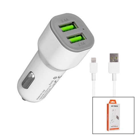 HYTECH HY-X44 ( İPHONE & KABLOLU ) ( OTO & ARAÇ ) ( ÇAKMAKLIK ŞARJ BAŞLIK SET ) ( DUAL-PORT ) ( 3A & 15.5W ) ( 1MT KABLO )*6X10