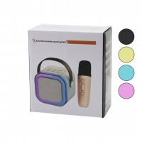 PLATOON PL-4666 COLORFUL K-12 KARAOKE (MİKROFONLU) WİRELESS HOPARLÖR & SPEAKER (IŞIKLI) (USB ŞARJLI) (DC 5V & TF & AUX)*40