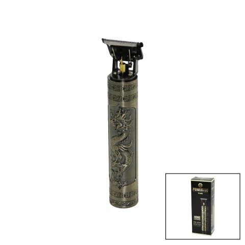 POWERTEC TR-1005 ( MAT ) ( GÜNLÜK EVDE BAKIM VÜCUT KILI ) ENSE & SAKAL TRAŞ MAKİNESİ ( USB ŞARJLI ) ( BASKILI GÖVDE) ( T BIÇAK ) *100