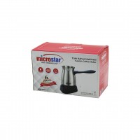 MİCROSTAR MSR-7600 (ÇELİK) ELEKTRİKLİ CEZVE (TÜRK KAHVE MAKİNESİ & 6FİNCAN) ( TAK-ÇIKAR KULP ) (400ML)*12