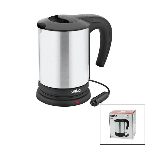 SİNBO SK-8034 ( 24V ) ARAÇ İÇİ KETTLE ( PASLANMAZ ÇELİK ) SU ISITICISI ( 0.8LT ) ( 200W ) ( ÇAKMAKLIK FİŞLİ ) ( PLASTİK KAPAK & KULP )*12