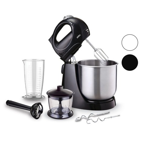 SİNBO SMX-2731 INOX TASLI MİKSER & BLENDER SETİ (5 KADEME HIZ+TURBO) (HAMUR YOĞURMA+ KASE )(300W)(600ML HAZNE)(700ML ÖLÇÜ KABI)*2