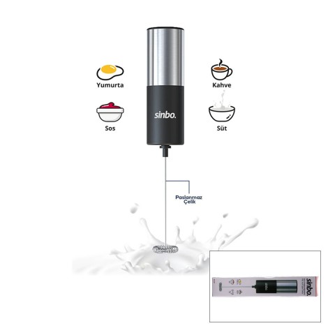 SİNBO STO-6727 ( PİLLİ ) SÜT KÖPÜRTÜCÜ & KARIŞTIRICI MİNİ MİKSER ( SÜT & KAHVE & SOS & YUMURTA)*24