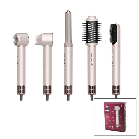 SİNBO SHD-1729 (ROSE GOLD) AİR BRUSH (5İN1=BUKLE-HACİMLE-DÜZLEŞTİR-2-FIRÇA) SAÇ KURUTMA & ŞEKİL MAKİNESİ (1300W)(3-KDM.HIZ & ℃)*4