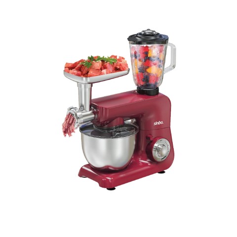 SİNBO SMX-2775 ( KIRMIZI ) STANDLI MİKSER & BLENDER SETİ (3IN1)(KIYMA MAK. APARATI)(5 KADEM. HIZ AYAR )(4.5LT HAZNE & 1.5LT BLENDER)(1500W)*1