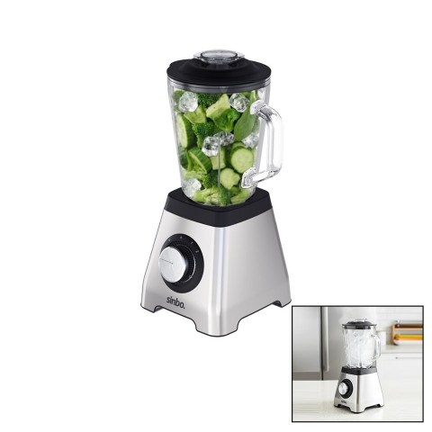 SİNBO SHB-7519 (TURBO) DOĞRAYICI BLENDER (BUZ KIRICI) (6LI BIÇAK=PASLANMAZ ÇELİK & 1.5LT CAM HAZNE) (2 KADEME HIZ) (400W) (18000 DEVİR/DK) (HAZNE=1.6LT)*4