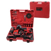 ASSUR ASR-1122 (4PCS) (USTA ELEKTRİKLİ ALET SETİ) (ŞARJLI=21V)( MATKAP & VİDALAMA & SPRAL TAŞLAMA & SOMUN ) PLASTİK ÇANTALI*2