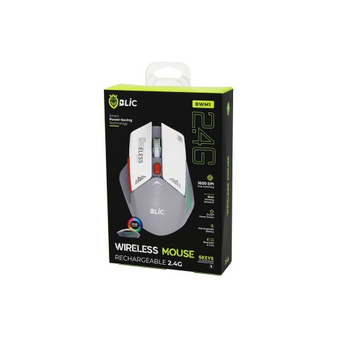BLİC BWM-1 ( BEYAZ ) KABLOSUZ MOUSE ( 2.4G ) ( 10M DİSTANCE ) ( WİRELESS & KABLOSUZ ) (1600DPI) ( OYUN FARE )*100