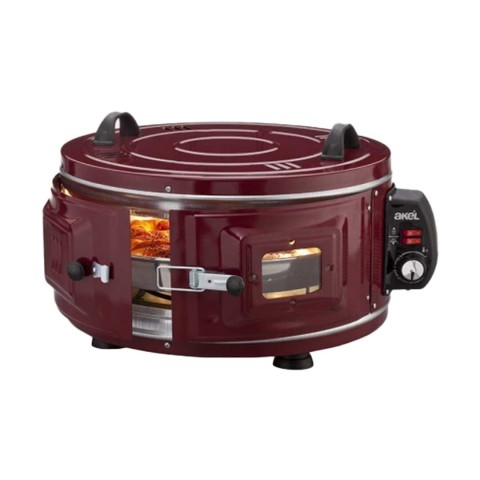 AKEL AF-008B GROSS YUVARLAK DAVUL FIRIN STANDART ( AYARLANABİLİR TERMOSTAT = 50°C-320°C )( 1300W & 53CM )( ALÜMİNYUM TEPSİ )( ÖN GÖZETLEME CAMI )*1