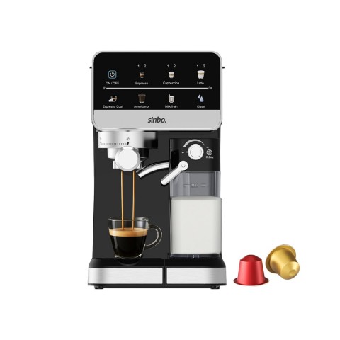 SİNBO SCM-2996 ( SİYAH ) ESPRESSO KAHVE MAKİNESİ ( 7 FARKLI KAHVE ) ( 1.5LT SU HAZNE & 500ML SÜT HAZNE )*1